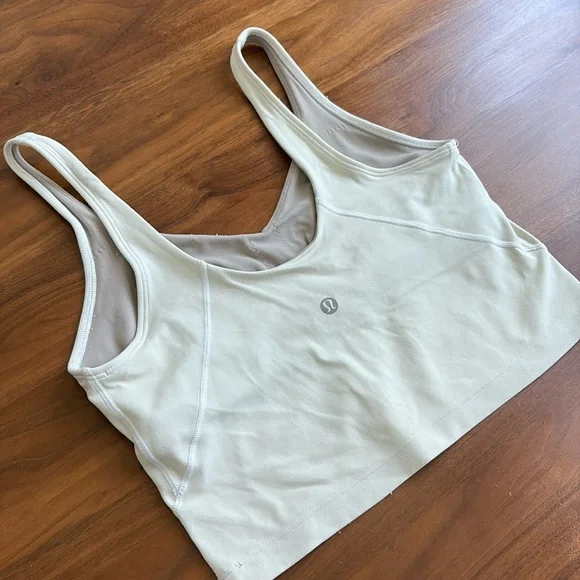 Lululemon Align Cropped Tank Top Pale Yellow With Built in Bra Size 8 - Picture 2 of 5
